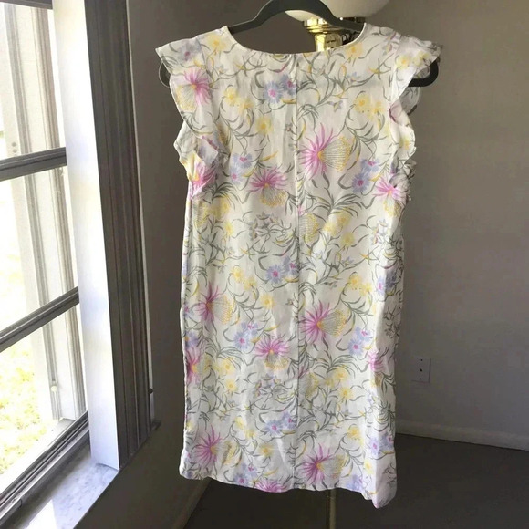 JOIE linen floral shift dress flutter sleeves Size XS - Picture 3 of 9
